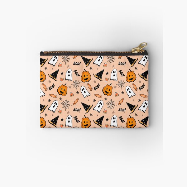 Item preview, Hand Drawn Cute Spooky Halloween Pattern – Pumpkins, Ghosts, Candy & Witch Hats Seamless Design designed and sold by emmacrayon.