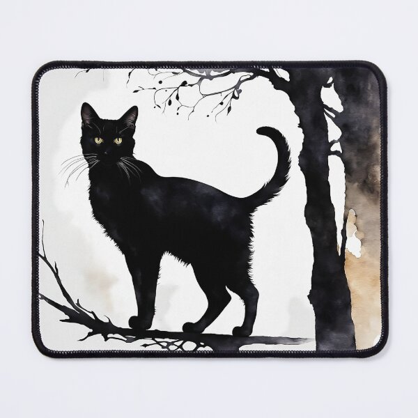 Item preview, Vintage Cat Art: Black Cat Watercolor Painting | Noir Cat Art | Gothic Art | Cat Art | Cat Watercolor Painting designed and sold by UnhingedBird.