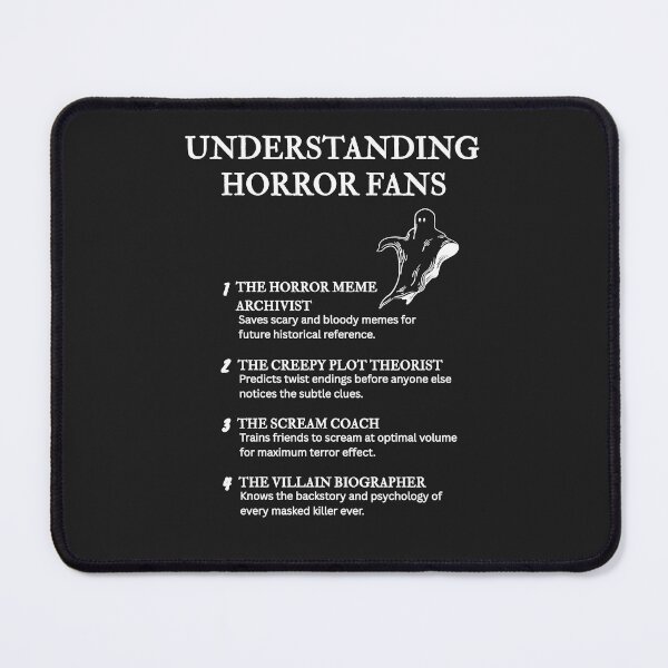 Item preview, Understanding Horror Fans – Blood, Popcorn, and Midnight Madness – Black designed and sold by PsyFlow35.