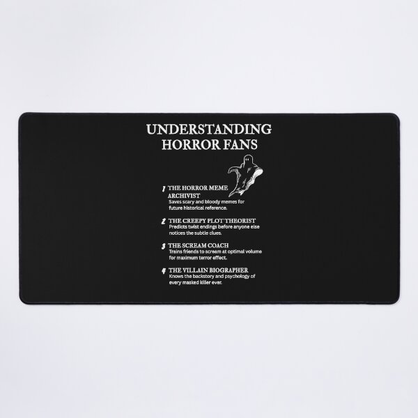 Item preview, Understanding Horror Fans – Blood, Popcorn, and Midnight Madness – Black designed and sold by PsyFlow35.