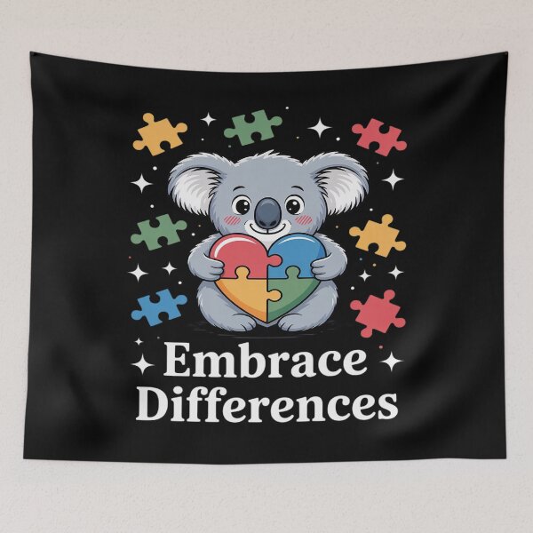 Item preview, Embrace Differences Puzzle Heart Koala Autism Awareness designed and sold by Formatage.