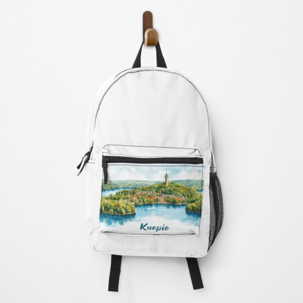 Item preview, Kuopio landscape with lakes and forest in watercolor designed and sold by StormArte.