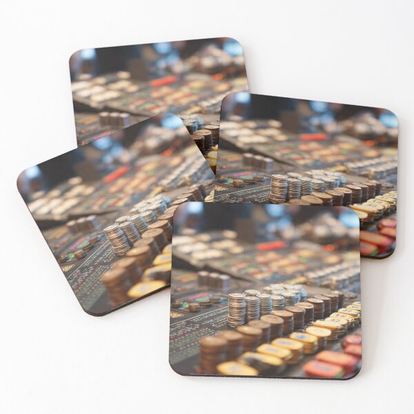 Item preview, Stacks of Coins and Colorful Tokens – Abstract Finance and Strategy Concept designed and sold by mliotard.