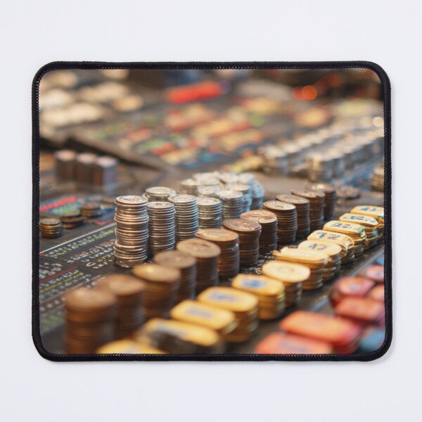 Item preview, Stacks of Coins and Colorful Tokens – Abstract Finance and Strategy Concept designed and sold by mliotard.