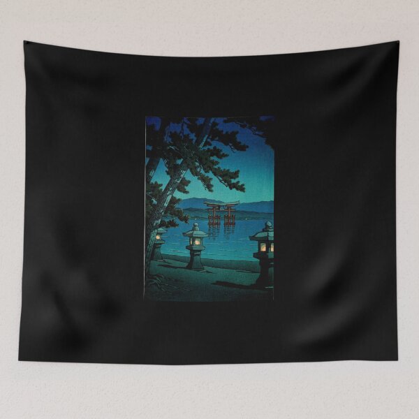 Item preview, Japanese Moonlit Night Gate Sea Hasui Kawase designed and sold by Martstore.
