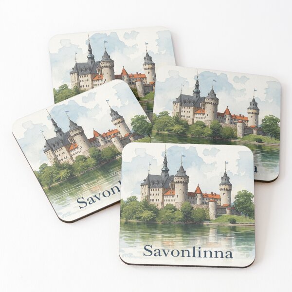 Item preview, Savonlinna Castle on the lake in watercolor designed and sold by StormArte.