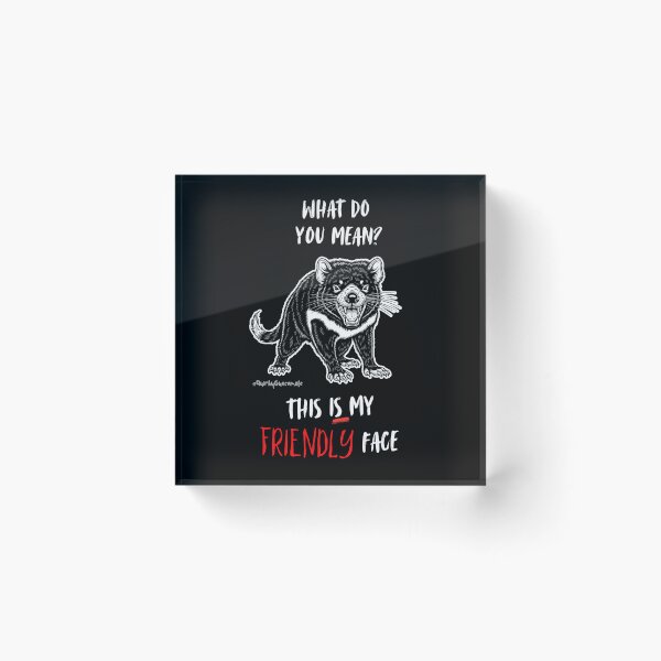 Item preview, What do you Mean? This *is* my Friendly Face | Tasmanian Devil designed and sold by QuirkyGuacamole.