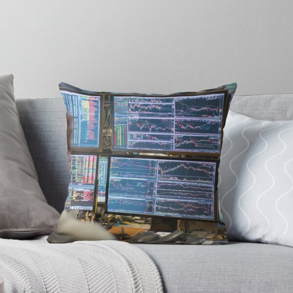 Item preview, Stock Trader at Work – Multi-Screen Trading Desk with Market Charts designed and sold by mliotard.