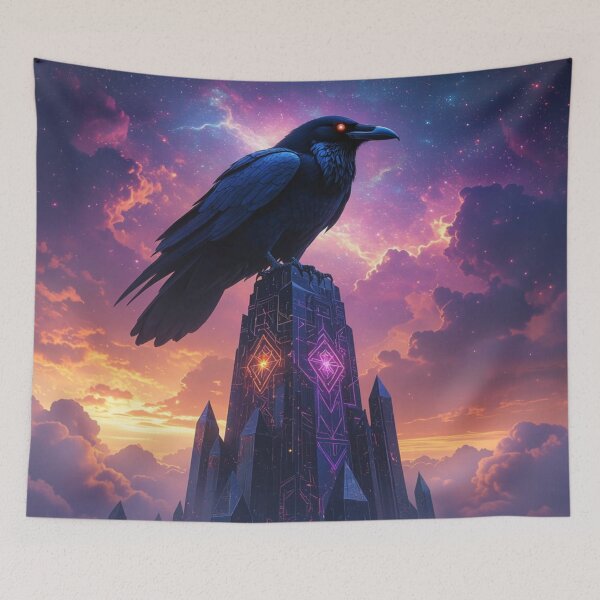 Item preview, Raven Sentinel – Magic, light and cosmic watch over a futuristic world full of symbols designed and sold by FotoworldEdel.