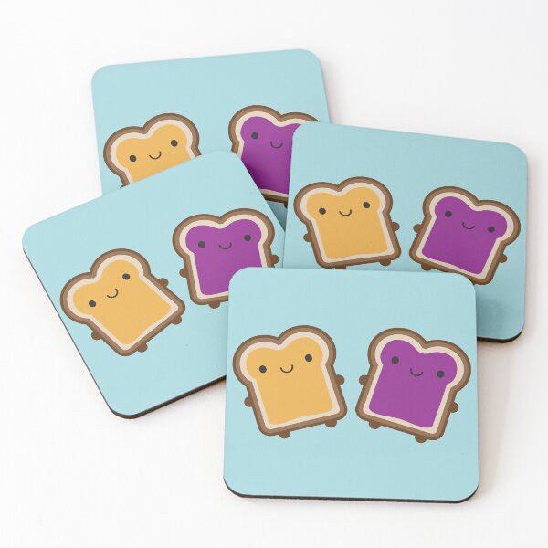 Item preview, Kawaii Peanut Butter & Jelly Sandwich Couple designed and sold by marcelinesmith.