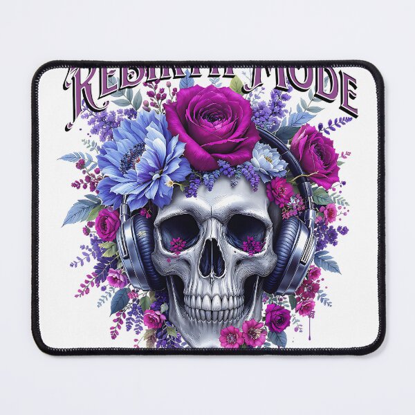 Item preview, Floral Skull –Gothic Aesthetic with Blue and Purple Flowers rebirth mode on  designed and sold by Saaeba.