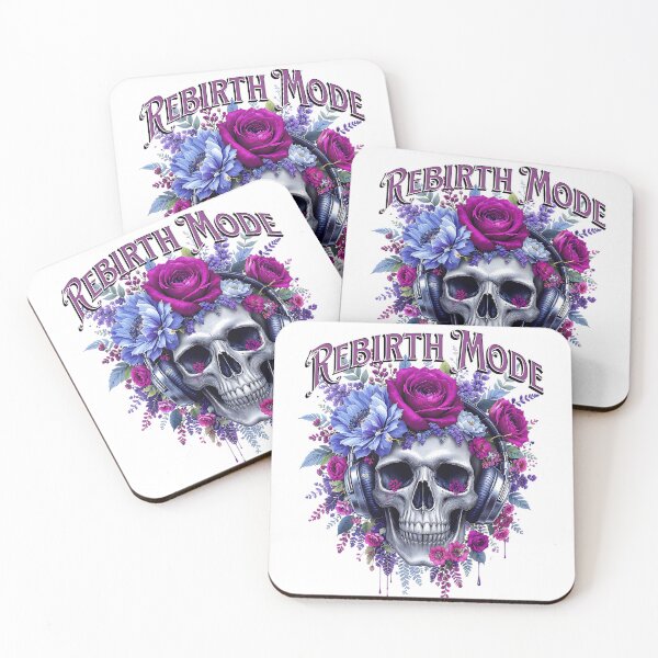 Item preview, Floral Skull –Gothic Aesthetic with Blue and Purple Flowers rebirth mode on  designed and sold by Saaeba.
