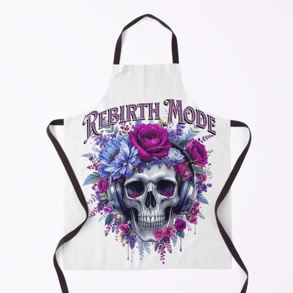 Item preview, Floral Skull –Gothic Aesthetic with Blue and Purple Flowers rebirth mode on  designed and sold by Saaeba.