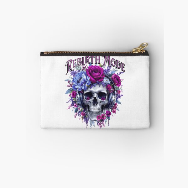 Item preview, Floral Skull –Gothic Aesthetic with Blue and Purple Flowers rebirth mode on  designed and sold by Saaeba.