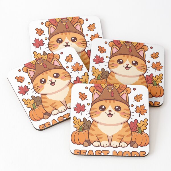 Item preview, Turkey Hat Cat Thanksgiving Feast Mode Cute designed and sold by GizmoDesign.