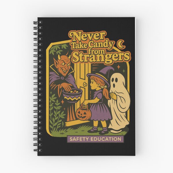 Item preview, Never Take Candy From Strangers – Retro Halloween Safety Poster designed and sold by getpressedshirt.