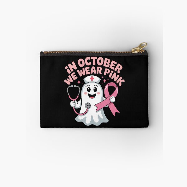 Item preview, in October We Wear Pink Nurse Ghost Halloween 2025 - Perfect Design for Nurses and Breast Cancer Awareness Supporters. designed and sold by ZyziowskyArt.