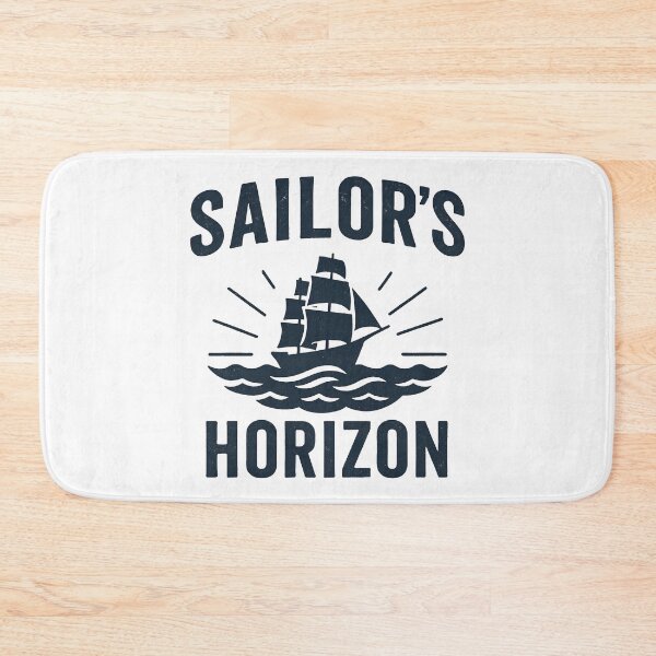 Artikelvorschau, Sailors Horizon Nautisches Schiffsdesign mit Meereswellen. entworfen und verkauft von The-T-In-Retro.