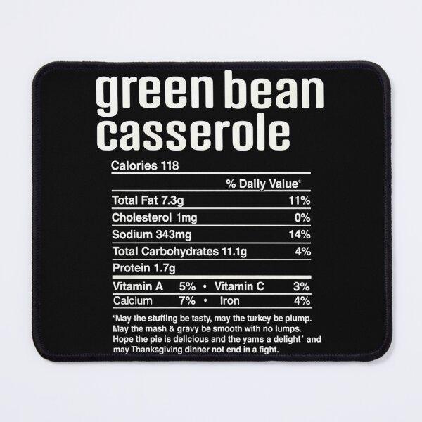 Item preview, Thanksgiving Christmas Green Bean Casserole Nutritional Fact designed and sold by Formatage.
