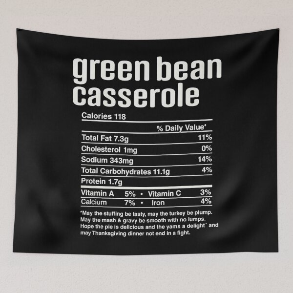 Item preview, Thanksgiving Christmas Green Bean Casserole Nutritional Fact designed and sold by Formatage.
