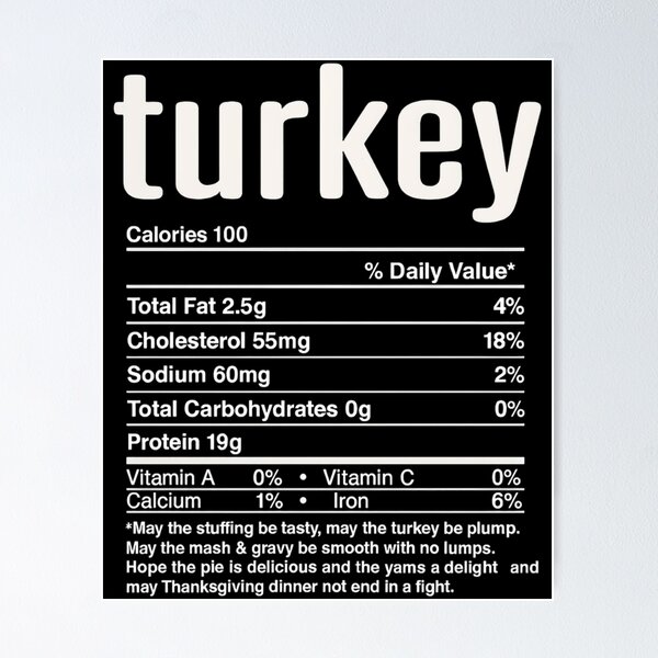 Item preview, Thanksgiving Christmas Turkey Nutritional designed and sold by Formatage.