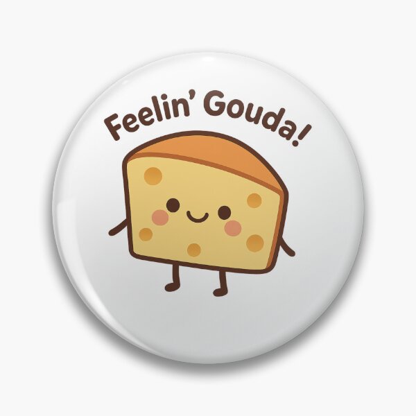 Item preview, Feelin’ Gouda – Cute Kawaii Cheese Slice Pun Design designed and sold by Pokah79.