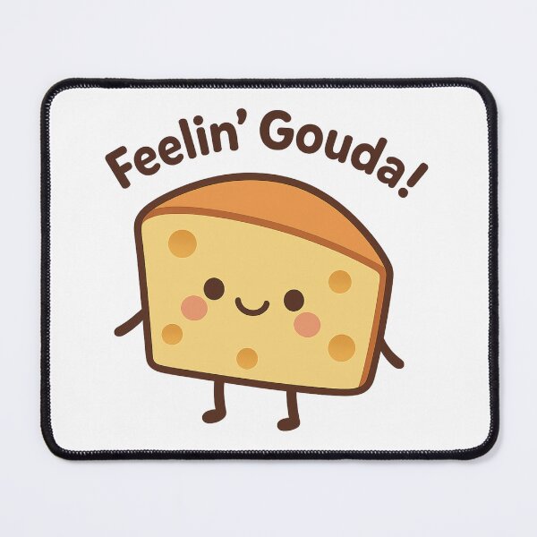 Item preview, Feelin’ Gouda – Cute Kawaii Cheese Slice Pun Design designed and sold by Pokah79.