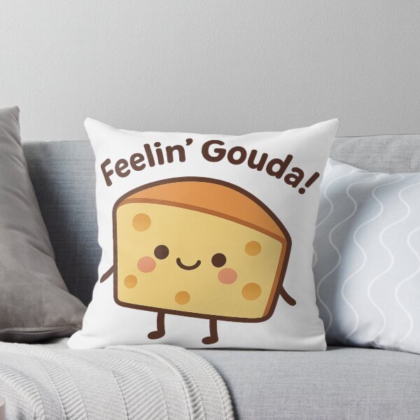 Item preview, Feelin’ Gouda – Cute Kawaii Cheese Slice Pun Design designed and sold by Pokah79.