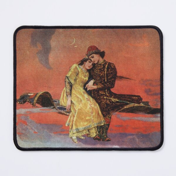 Item preview, Flying Carpet by Victor Mikhailovich Vasnetsov 1880 Fantasy romantic couple designed and sold by tarotstarostina.