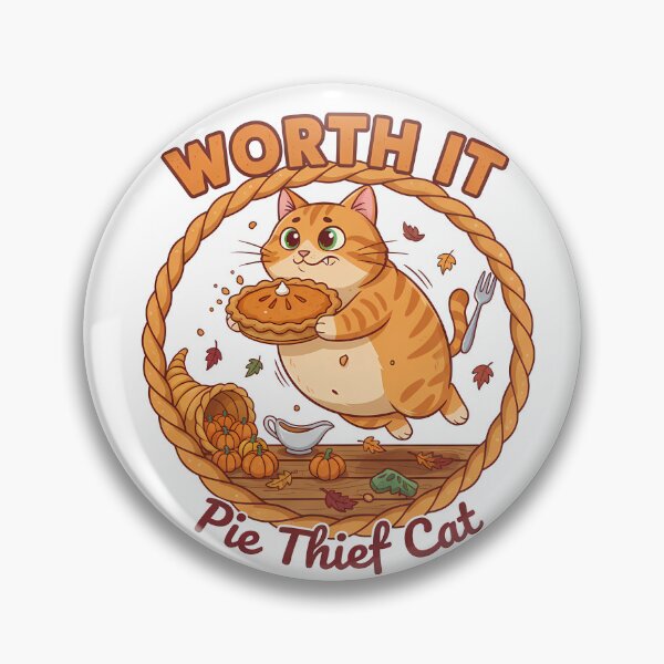 Item preview, Worth It Pie Thief Cat Thanksgiving Humor designed and sold by GizmoDesign.