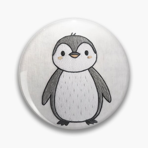 Item preview, Charming embroidered penguin in hoop art, perfect for nursery decor or a handcrafted gift, showcasing a cute and playful design, a delightful addition designed and sold by mobiza1000.
