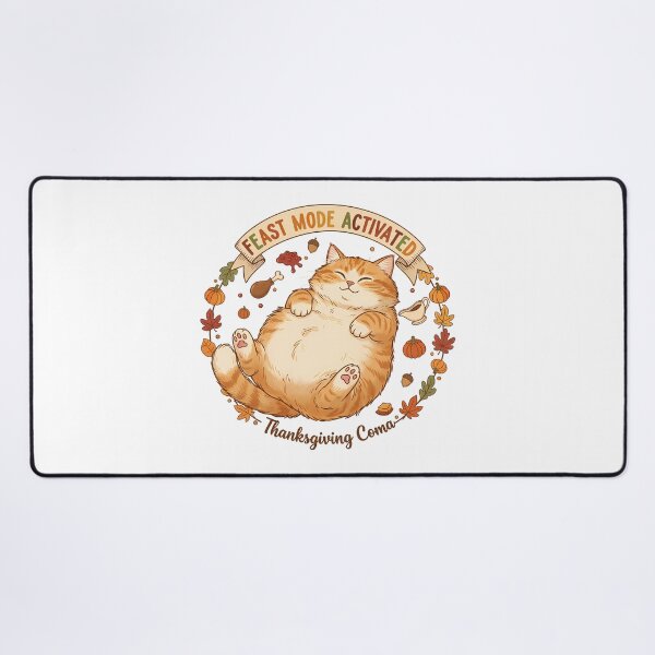 Item preview, Feast Mode Activated Thanksgiving Cat Full Belly designed and sold by GizmoDesign.