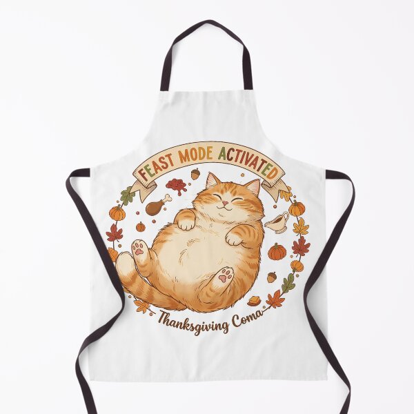 Item preview, Feast Mode Activated Thanksgiving Cat Full Belly designed and sold by GizmoDesign.