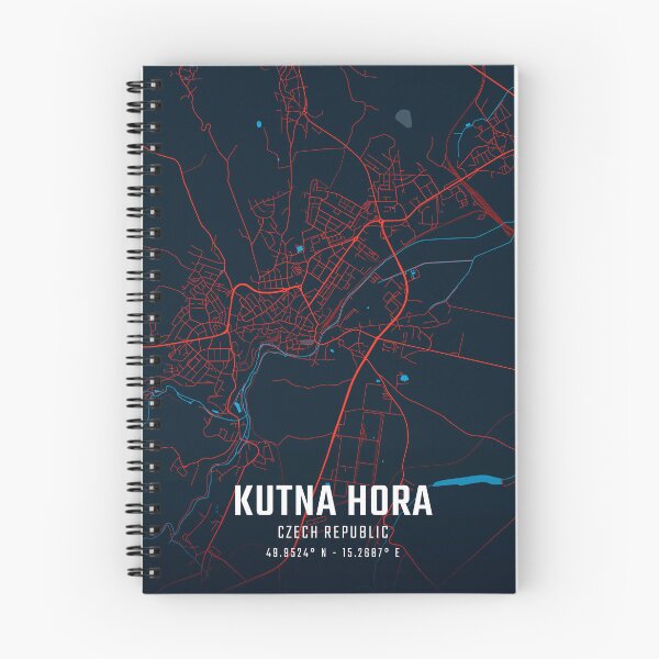 Item preview, Kutna Hora Red & Blue Minimalist Map designed and sold by HomeLivingCo.