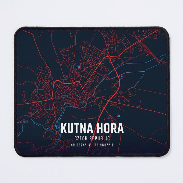 Item preview, Kutna Hora Red & Blue Minimalist Map designed and sold by HomeLivingCo.