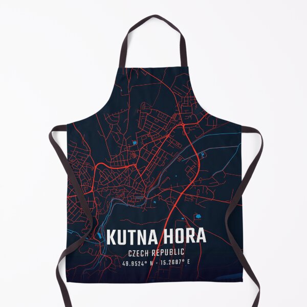 Item preview, Kutna Hora Red & Blue Minimalist Map designed and sold by HomeLivingCo.