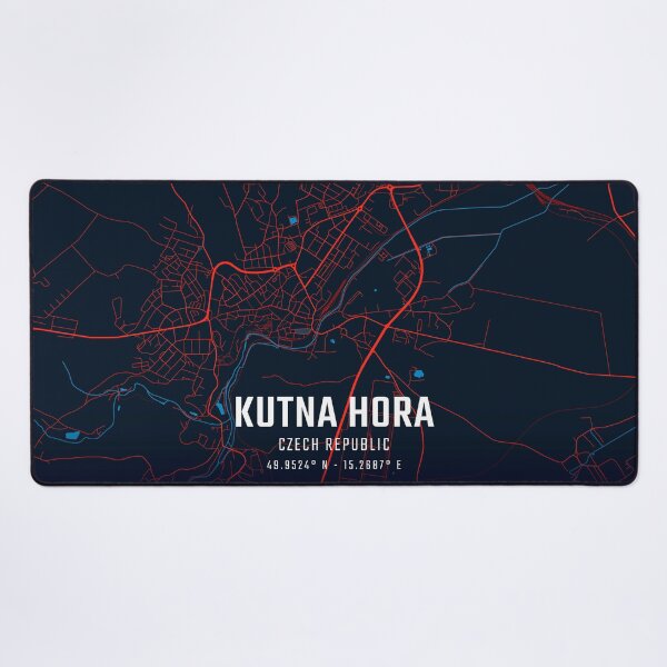 Item preview, Kutna Hora Red & Blue Minimalist Map designed and sold by HomeLivingCo.