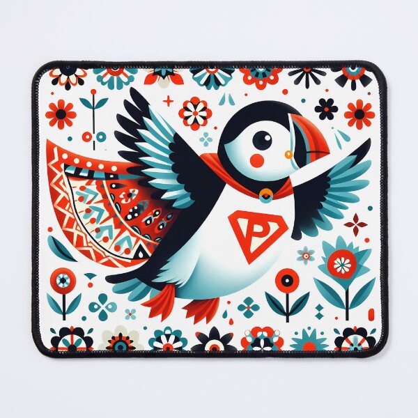 Item preview, Super Puffin – Scandinavian Folk Art – © heidiannemorris designed and sold by FOLK ART FUSION by heidiannemorris.