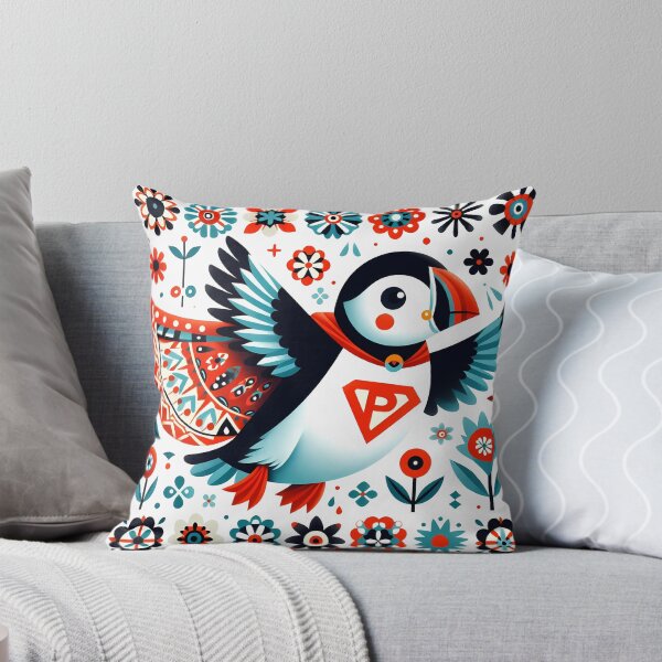 Item preview, Super Puffin – Scandinavian Folk Art – © heidiannemorris designed and sold by FOLK ART FUSION by heidiannemorris.