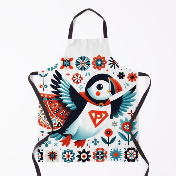 Item preview, Super Puffin – Scandinavian Folk Art – © heidiannemorris designed and sold by FOLK ART FUSION by heidiannemorris.