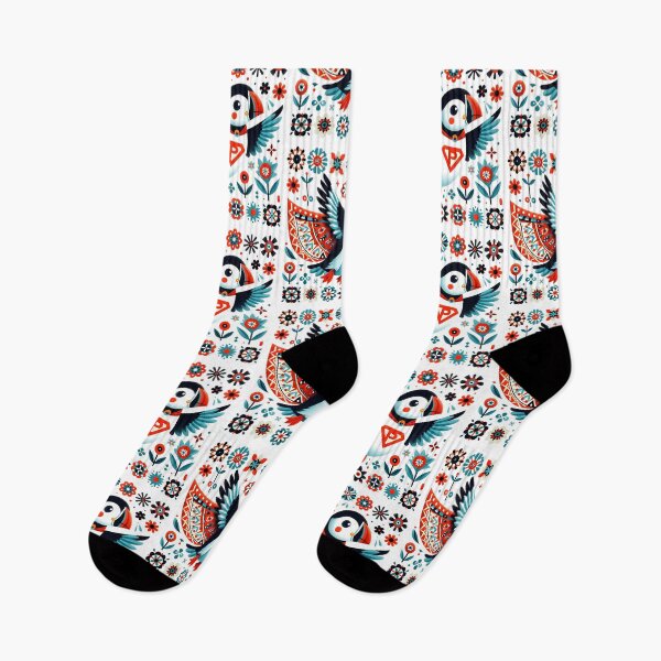 Item preview, Super Puffin – Scandinavian Folk Art – © heidiannemorris designed and sold by FOLK ART FUSION by heidiannemorris.