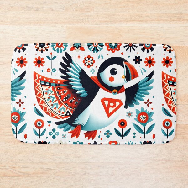 Item preview, Super Puffin – Scandinavian Folk Art – © heidiannemorris designed and sold by FOLK ART FUSION by heidiannemorris.