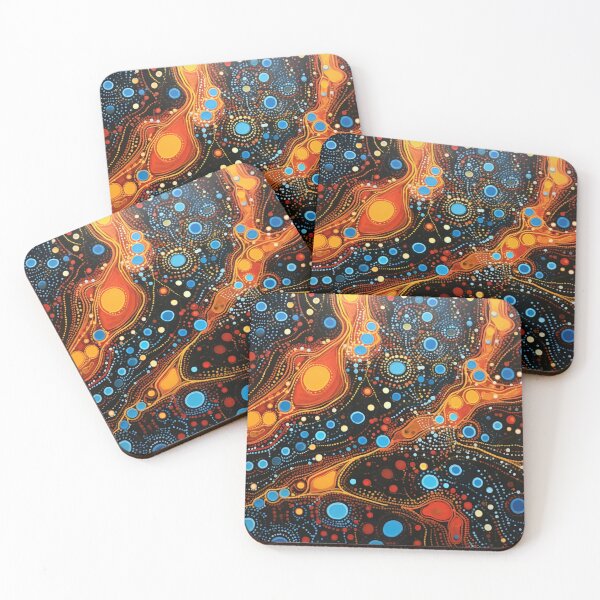 Item preview, Aboriginal Inspired Dot Art - With Lava Veins designed and sold by GrinGalore.