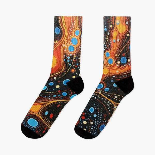 Item preview, Aboriginal Inspired Dot Art - With Lava Veins designed and sold by GrinGalore.