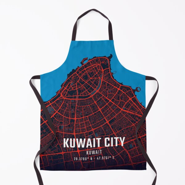Item preview, Kuwait City Red & Blue Minimalist Map designed and sold by HomeLivingCo.