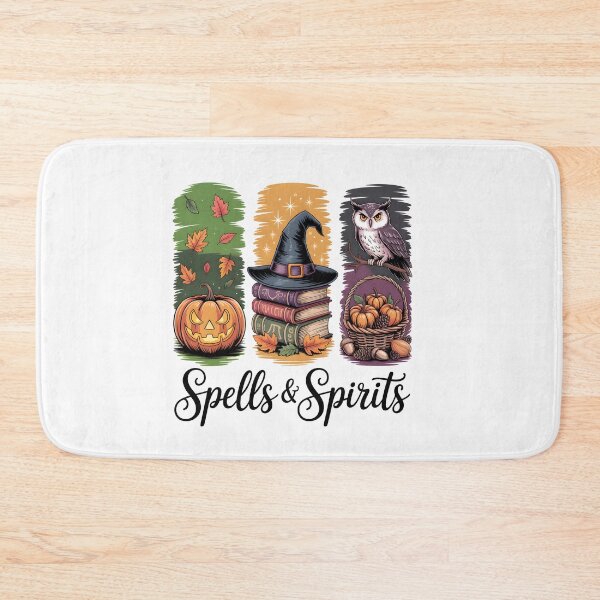 Item preview, Spells & Spirits: Enchanting Halloween T-Shirt Design Featuring Pumpkins, Owls, and Autumn Leaves designed and sold by FestivityFinds.