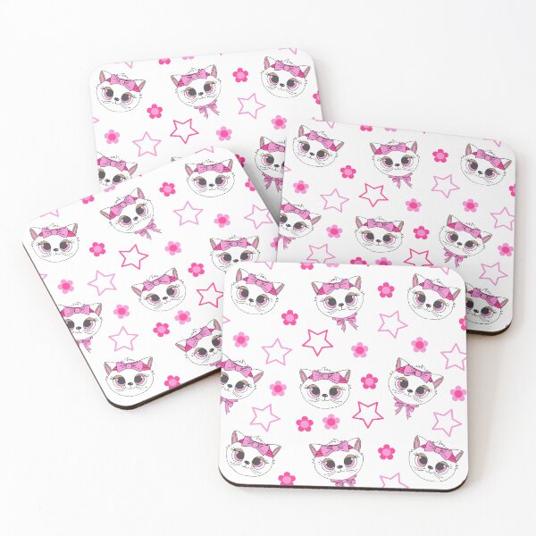 Item preview, Cute Kawaii White Cats Pattern designed and sold by HotHibiscus.
