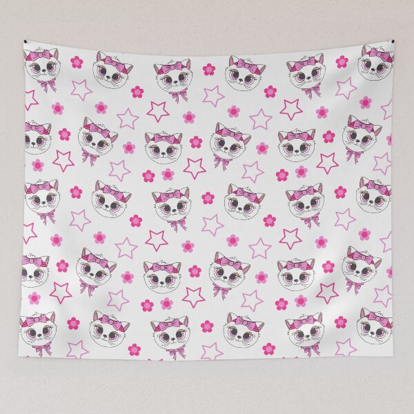Item preview, Cute Kawaii White Cats Pattern designed and sold by HotHibiscus.
