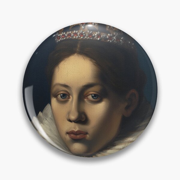 Item preview, Vintage Renaissance era painting of Royal Lady in Ruff collar designed and sold by Vintage Designs +.