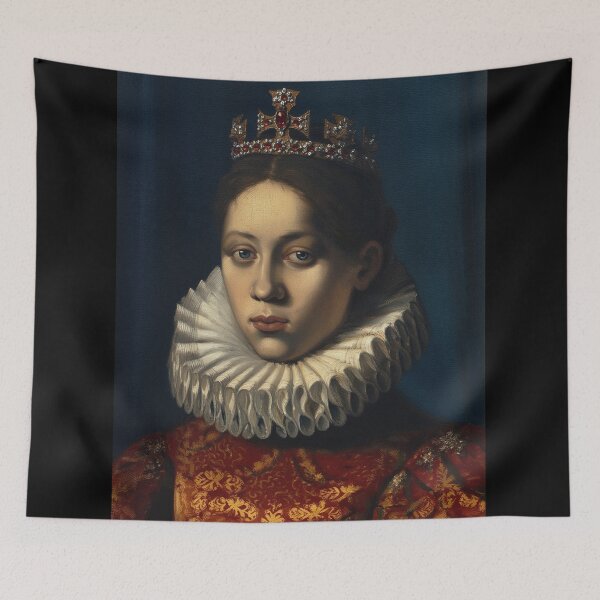 Item preview, Vintage Renaissance era painting of Royal Lady in Ruff collar designed and sold by Vintage Designs +.